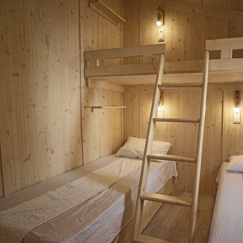 Chalet 5 personen - Premium cottage (2022) aan de rivier, 2 slaapkamers, overdekt terras 5 pers