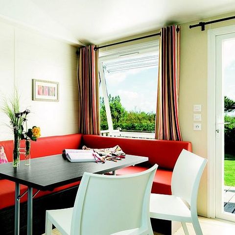 Stacaravan 4 personen - Le Chêne (2 kamers) Zondag aangekomen - RIVIER FRONT - Groot terras - TV - Gratis Wifi* - Gratis parkeren
