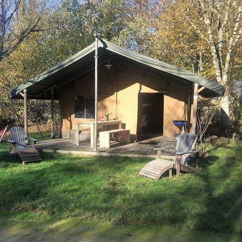 Safaritent 5 personen - Lodge Safari 35 m² - 2 slaapkamers - 10 m² overdekt terras