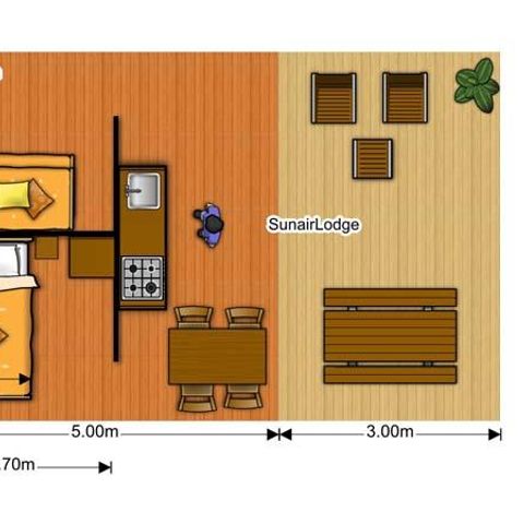 Safaritent 4 personen - Luxe Lodge Safari Tent Zondag rivierzijde 40 m2