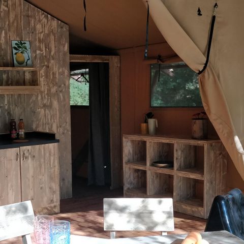 Safaritent 4 personen - Luxe Lodge Safari Tent Zondag rivierzijde 40 m2