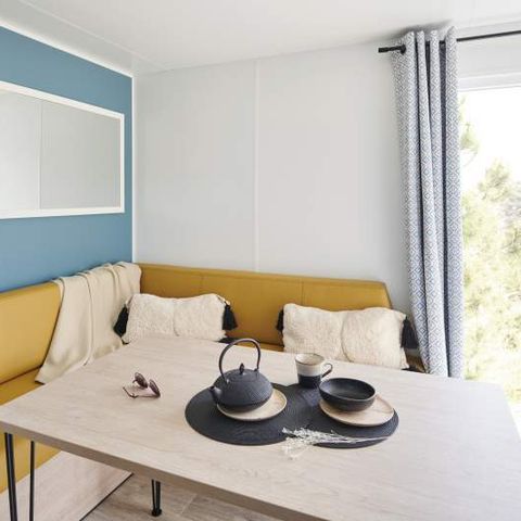 Stacaravan 4 personen - L'ACACIA (2 slaapkamers) laatste generatie (2023) - ingebouwd terras - TV