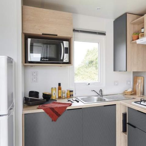 Stacaravan 4 personen - L'ACACIA (2 slaapkamers) laatste generatie (2023) - ingebouwd terras - TV