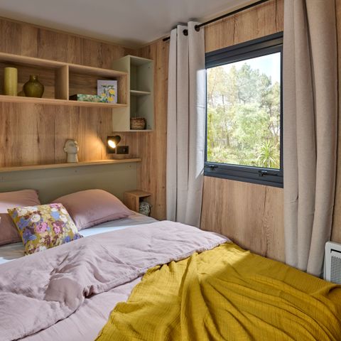 Stacaravan 4 personen - Ecrin Vert Premium 32m² (2bed-4bad)+2SDB +semi-overdekt terras 17m² + LV + CLI