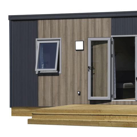 Stacaravan 4 personen - Ecrin Vert Premium 32m² (2bed-4bad)+2SDB +semi-overdekt terras 17m² + LV + CLI