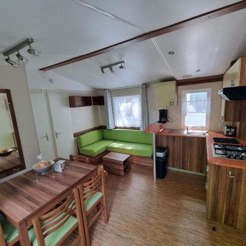 Stacaravan 8 personen - Standaard 24-34m² - 3 kamers - overdekt terras + TV* (in het Frans)