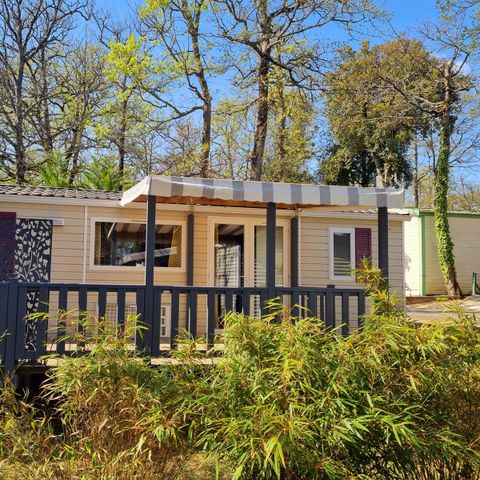 Stacaravan 8 personen - Stacaravan Confort 24-34m² - 3 kamers - overdekt terras + TV* 6/8 pers