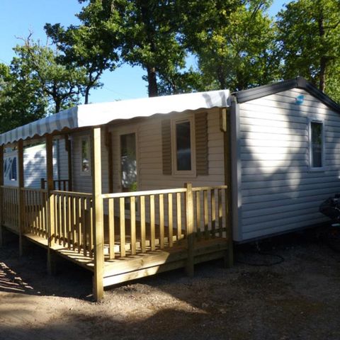 Stacaravan 6 personen - Stacaravan Standaard 22-28m² - 2 kamers - overdekt terras + TV 4/6 pers