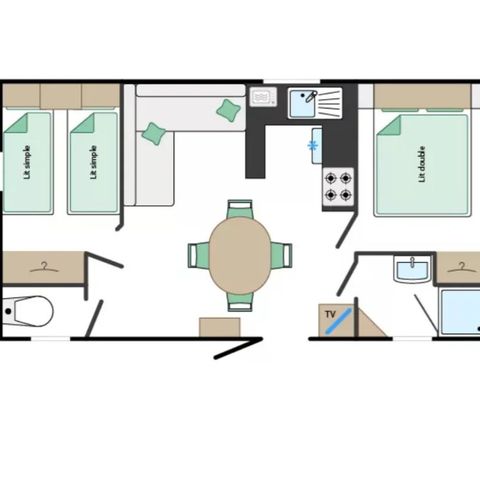 Stacaravan 4 personen - Stacaravan MARIN*** voor 4 personen