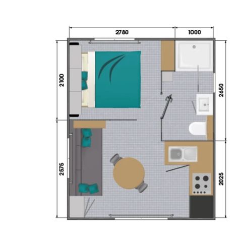 Stacaravan 2 personen - Stacaravan ATOLL**** voor 2 personen