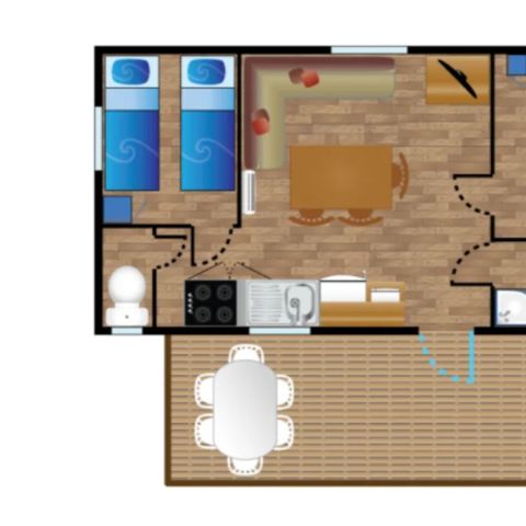 Stacaravan 4 personen - Mobil-home LAGON**** 4 slaapplaatsen