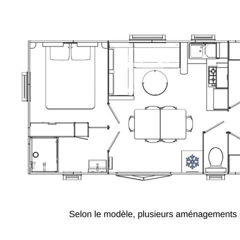 Stacaravan 6 personen - LEISURE - 3 slaapkamers - TV