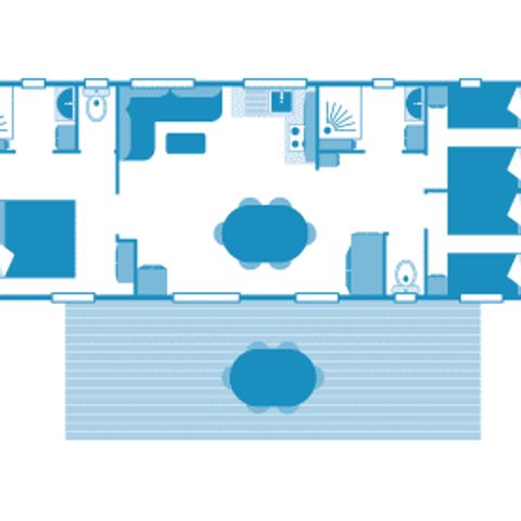 Stacaravan 6 personen - Cottage Pêcheries 6p 3ch 2SDB PREMIUM