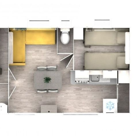 Stacaravan 6 personen - Stacaravan Evasion 6 personen 2 kamers 28m² - Stacaravan voor 6 personen