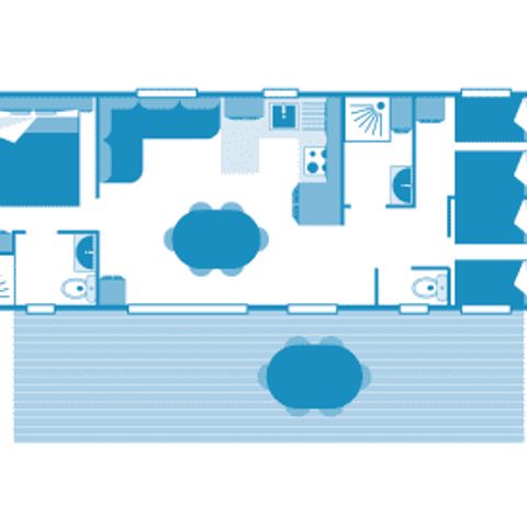 Stacaravan 6 personen - Huisje 6p 3ch 2SdB ***
