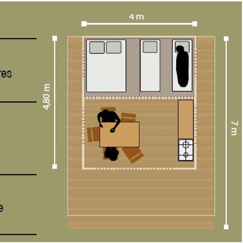 Tent 4 personen - COTTON LODGE NATUUR (zonder sanitair)