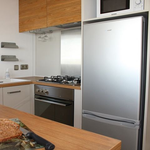 Stacaravan 4 personen - Stacaravan Premium HORIZON 40m² - 2 kamers + halfoverdekt terras 15m² - Zeezicht