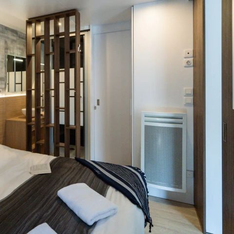 Stacaravan 4 personen - Sunêlia Luxe Taos 2 kamers / 2 badkamers 35m² - TV - LV - Overdekt terras - Linnen voorzien