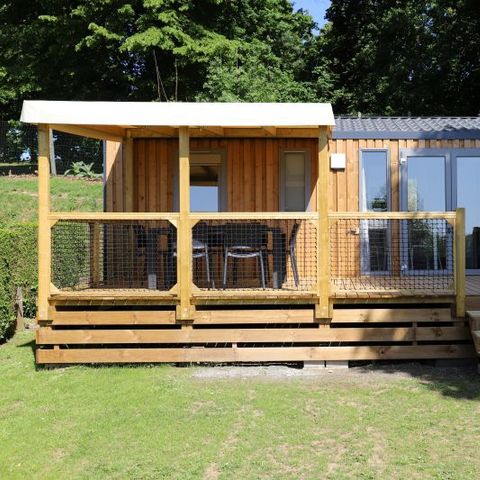 Stacaravan 6 personen - Confort 32m² - 3 kamers + halfoverdekt terras