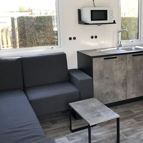 Stacaravan 6 personen - Confort 32m² - 3 kamers + halfoverdekt terras