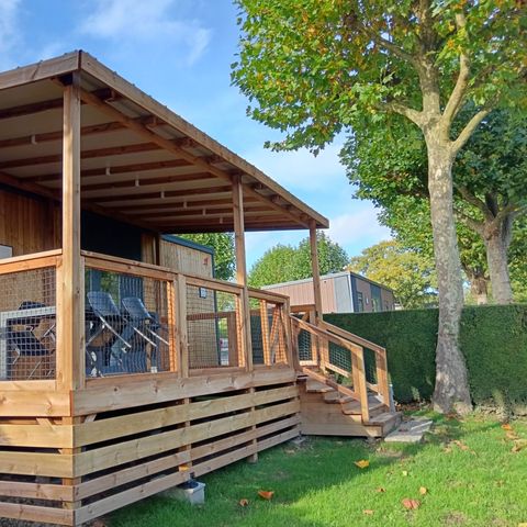 Stacaravan 4 personen - Stacaravan Premium 32m² - (2 kamers 2 badkamers) + overdekt terras