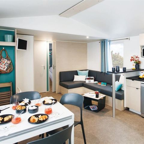 Stacaravan 8 personen - SMALA 38m² - 4 kamers + overdekt terras
