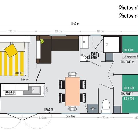 Stacaravan 6 personen -  31m² Premium ruimte