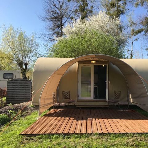 Tent 2 personen - 03-Cocosweet 20m2 (2ch - 2/4 pers.) + opgemaakte bedden + drankpakket - prijs voor 2 personen