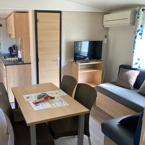 Bungalow 2 personen - 12-Bungalow du Parc 32m2 (2bed - 2/6pers.) + Jaccuzzi + Opgemaakte bedden + handdoeken + drankjes + TV + Airconditioning - prijs voor 2 personen