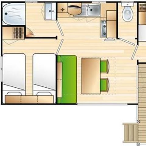 Stacaravan 4 personen - Stacaravan Bambou
