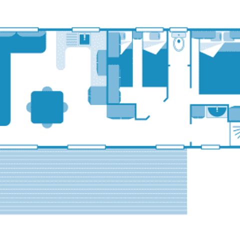 Stacaravan 5 personen - Cottage 4/5p 2bed Zeezicht **** (in het Frans)
