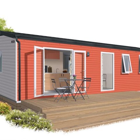 Stacaravan 6 personen - MOBIL HOME CONFORT + SAM 3 slaapkamers haardroger inductiekookplaat vaatwasser televisie