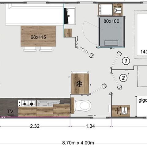 Stacaravan 4 personen - EOLIA