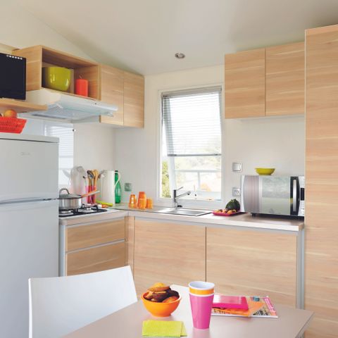 Stacaravan 5 personen - Comfortabele stacaravan 26m² - 2 kamers - overdekt terras -