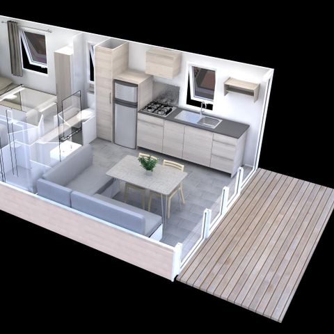 Stacaravan 6 personen - CASITA LIMON - 26m²- 2 kamers