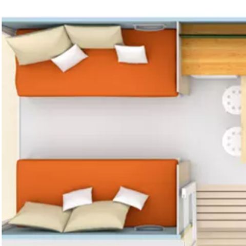 tent 4 personen - 2-klaver tent met 2 slaapkamers - Eigen badkamer dichtbij