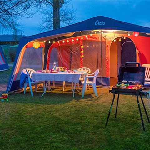 Glampingtent 5 personen - Canvas bungalow | 2 slaapkamers | 4/5 personen | Geen badkamer