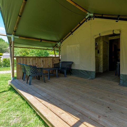 Safaritent 6 personen - incl. sanitair met glijbaan
