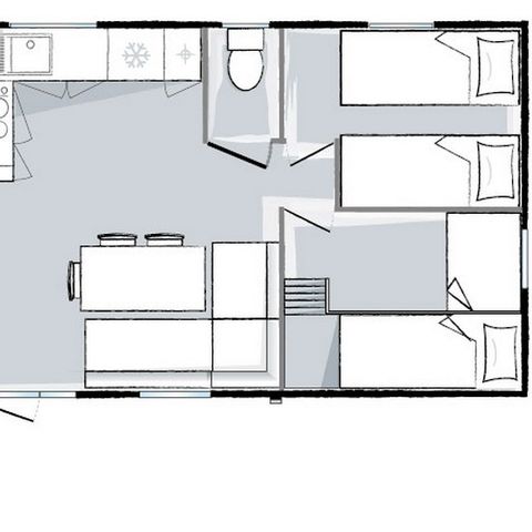 Stacaravan 6 personen - Eco-Lodge (max. 2 adults)