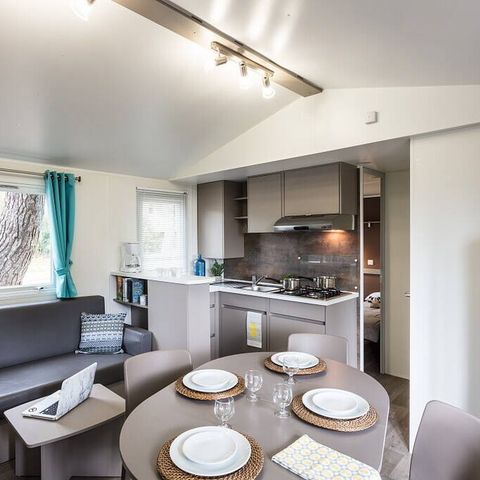 Stacaravan 6 personen - Mobile-home | Comfort | 2 Slaapkamers | 4/6 Pers. | Verhoogd terras | Airconditioning.