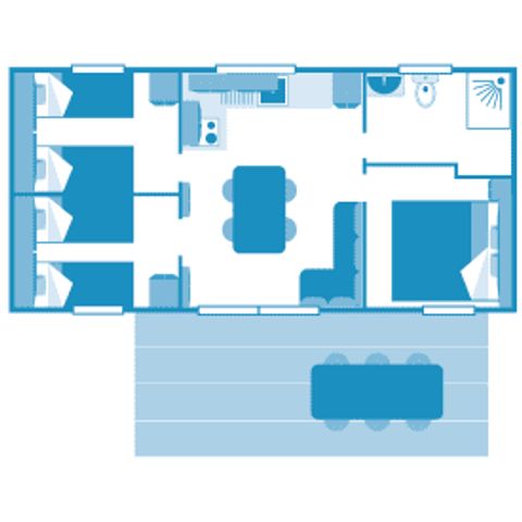 Stacaravan 6 personen - Cottage Familie 6p 3ch ***