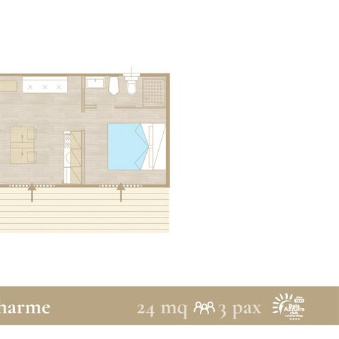 Bungalow 3 personen - Charmant L