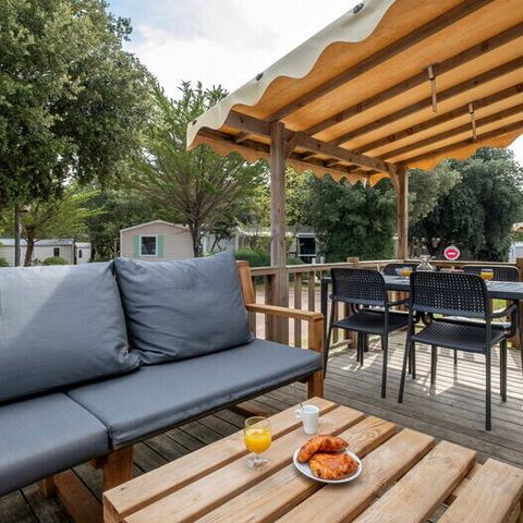 Stacaravan 4 personen - Mobile-home | Comfort | 2 Slaapkamers | 4 Pers. | Terras Lounge | Klimaat.