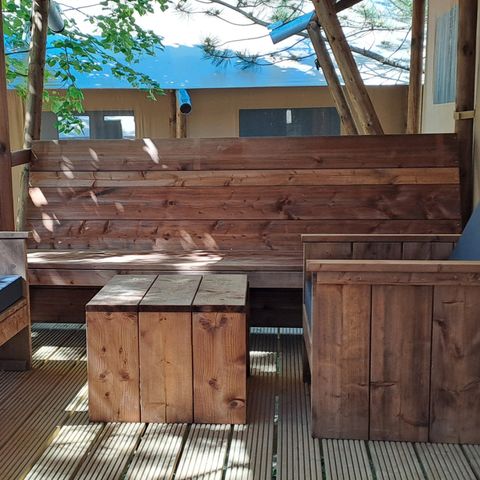 Safaritent 6 personen - Safari Prestige Plus 6pers 3ch 1SDB 49m² 49m
