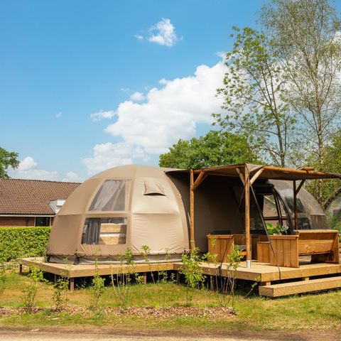 tent 4 personen - Riverdome met privé sanitair