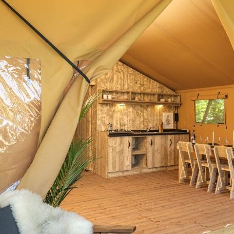 Safaritent 8 personen - met privé sanitair