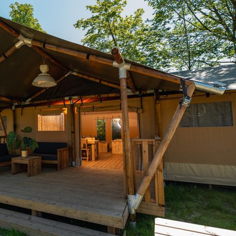 Safaritent 8 personen - Met privé sanitair