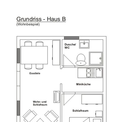 Bungalow 4 personen - B