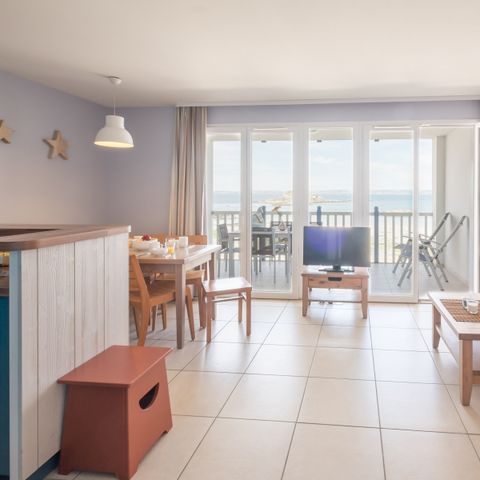 Appartement 7 personen - - 1 bedroom + 1 sleeping alcove - Terrace or balcony - Open sea view  - Seafront