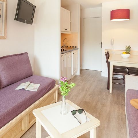 Studio 4 personen - 1 slaapgedeelte - Terras of balkon - Uitzicht op de tuin